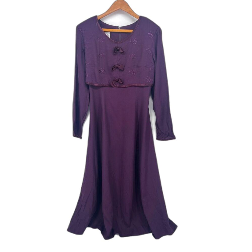 Nina‎ Piccalino VTG 80s 90s Dressy Maxi Romantic Dress Dark Whimsy Goth Sz 6